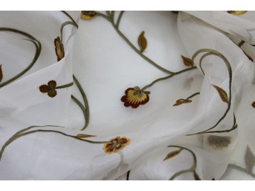 Firana z organtyny haftowane kwiaty