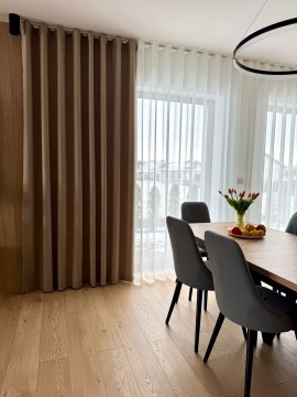 Firana WOAL na taśmie WAVE ekri natural look 300cm USZYTA!